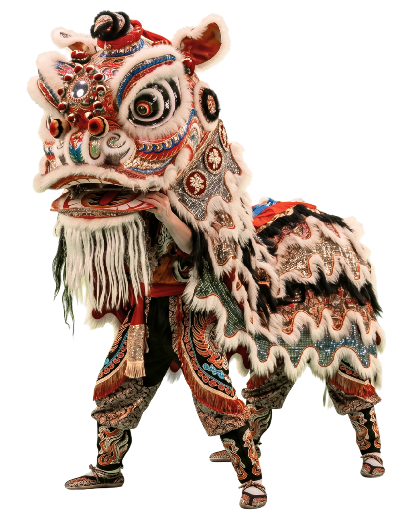 Un león de la Danza Tradicional China la danza del León.